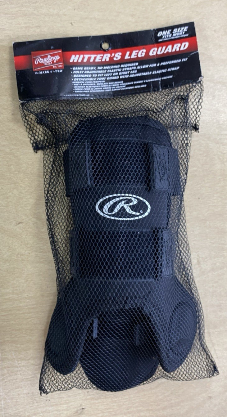 Rawlings hitter leg guard Black ONE SIZE FITS ALL  (FREE SHIPPING)