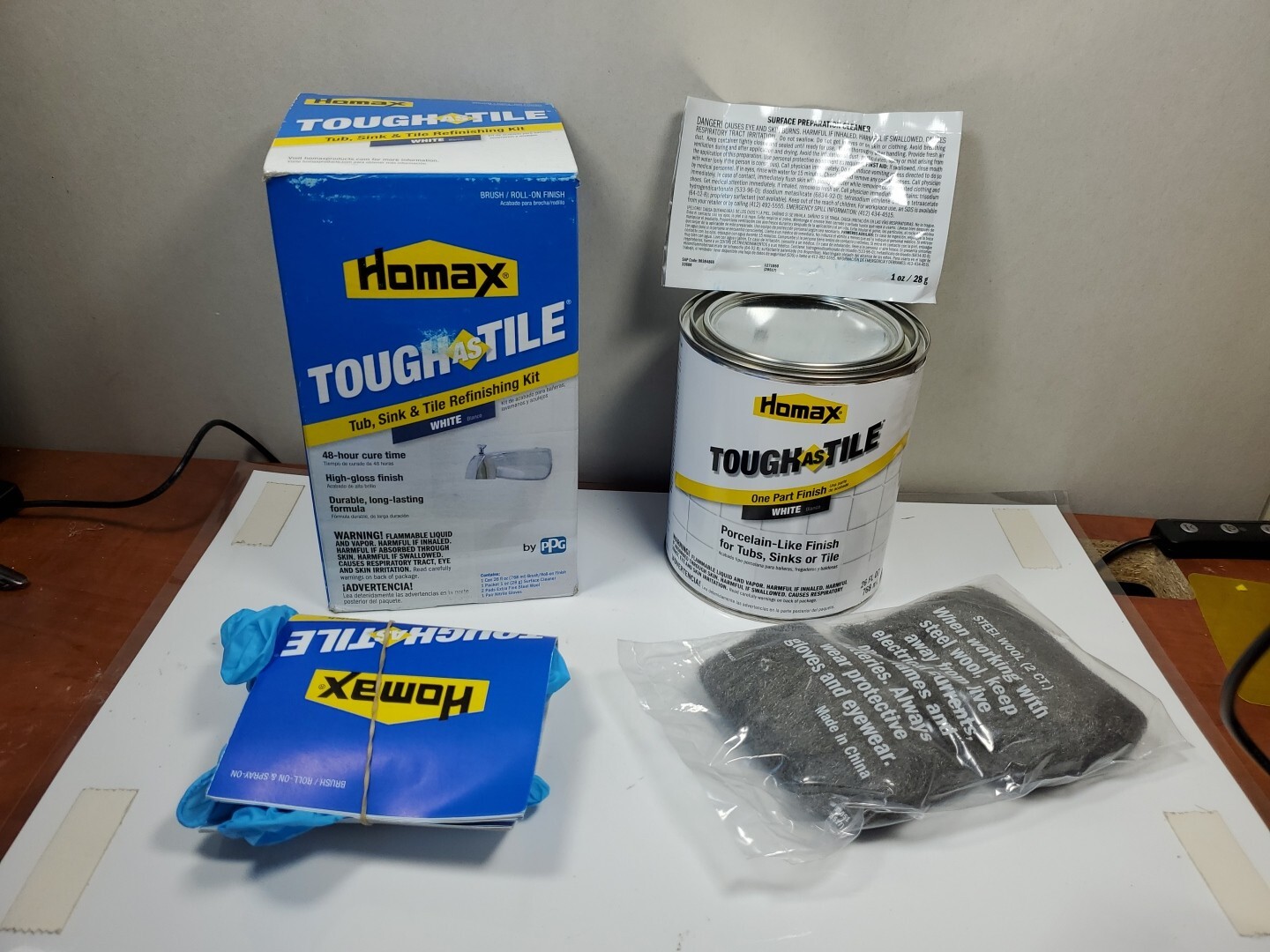 Homax Tub & Tile Refinishing Kit Brush On White 26oz 3154