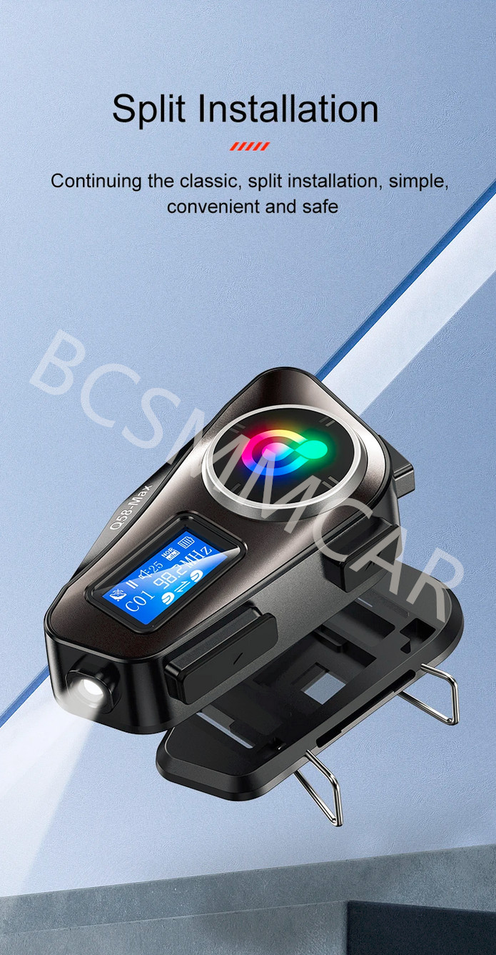 LCD Display Motorcycle Bluetooth Headphones Helmet Intercom Headset Waterproof