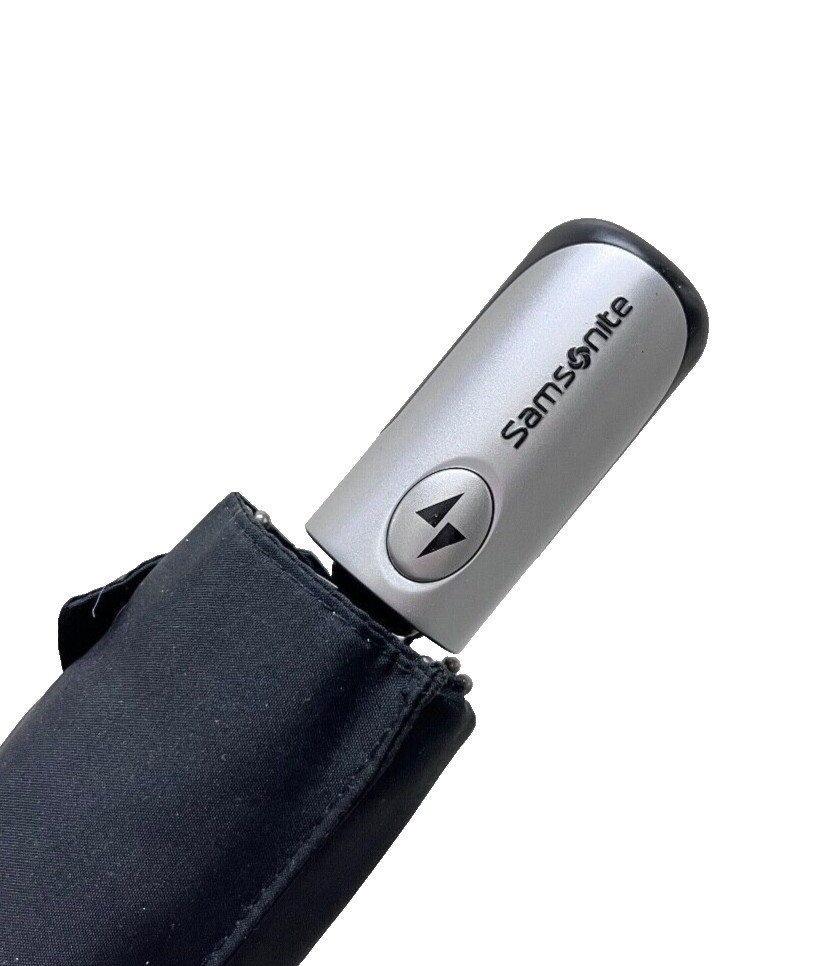 Samsonite Auto Open Auto Close Compact Foldable Umbrella Black