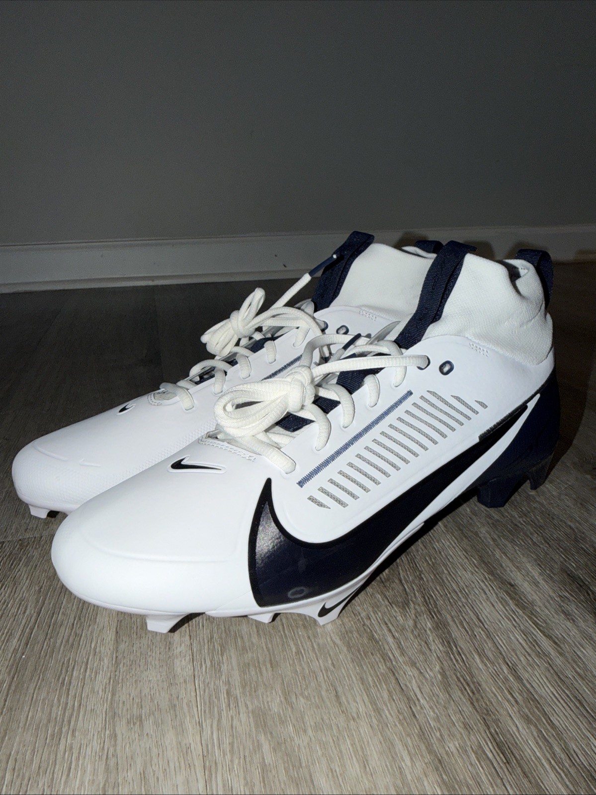 Nike Vapor Edge Pro 360 2 TB White Navy Football Cleats FN7759-110 NBY Men Sz 13