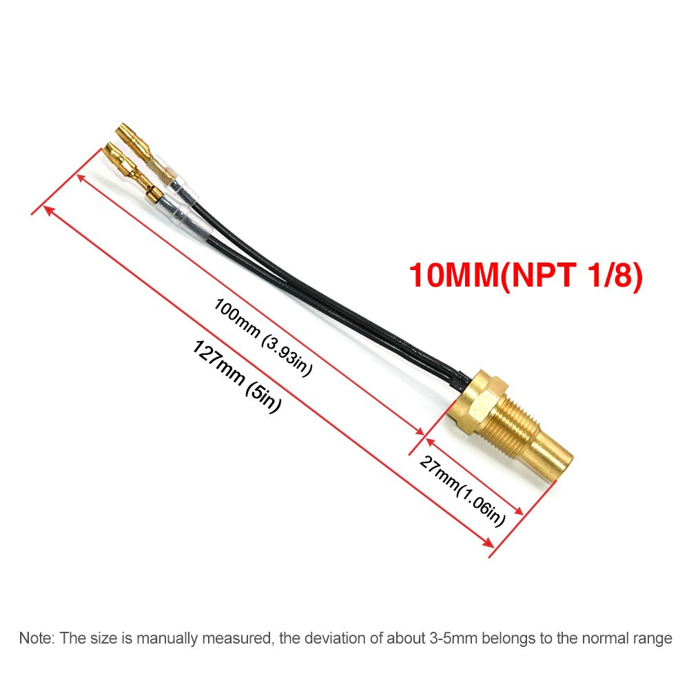 301-23ohm Water Temperature Sensor Sender Head Plug 10mm 1/8NPT Universal 12/24V