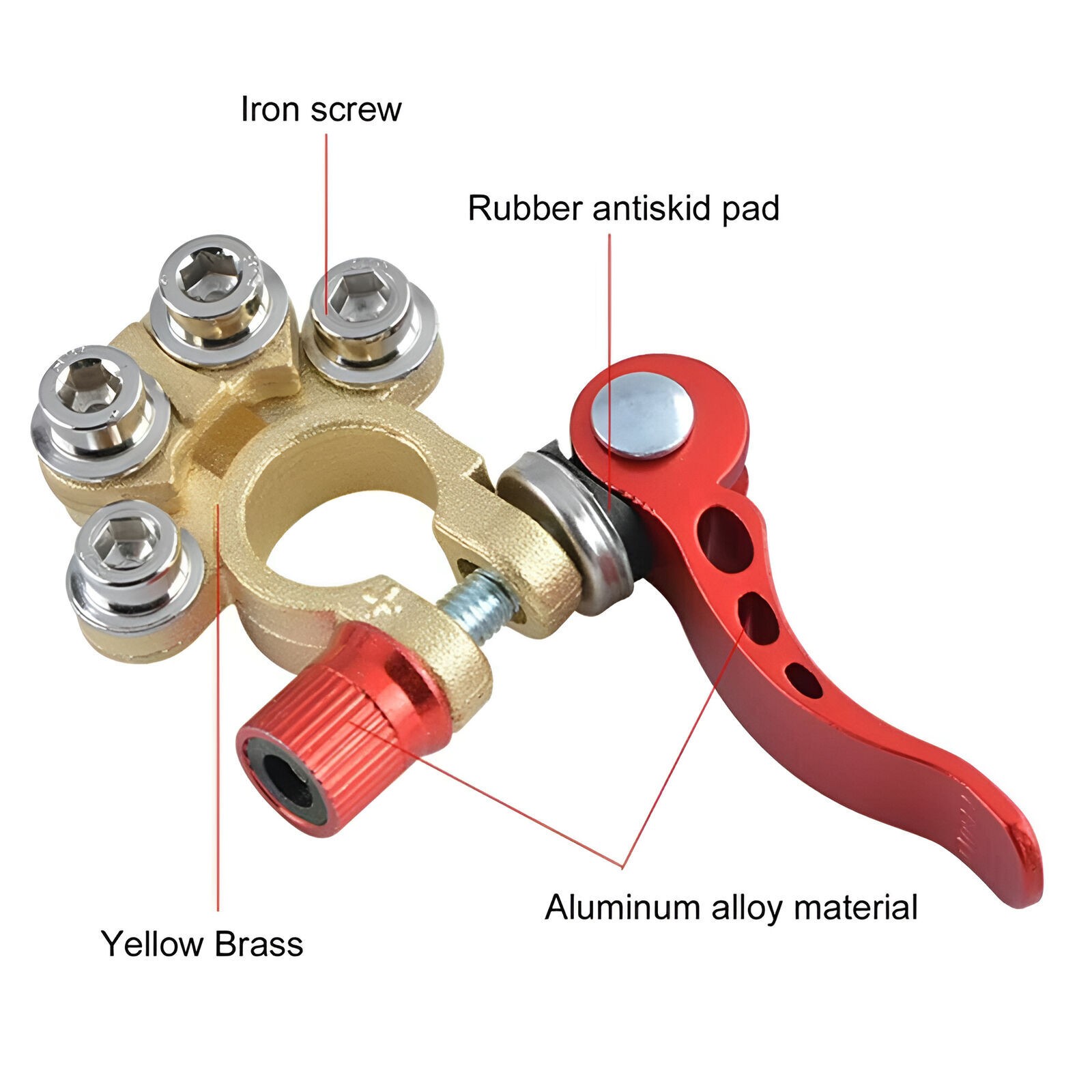 4pcs Car Battery Terminals Connector Clamp Quick Release Adjust Disconnect Tool