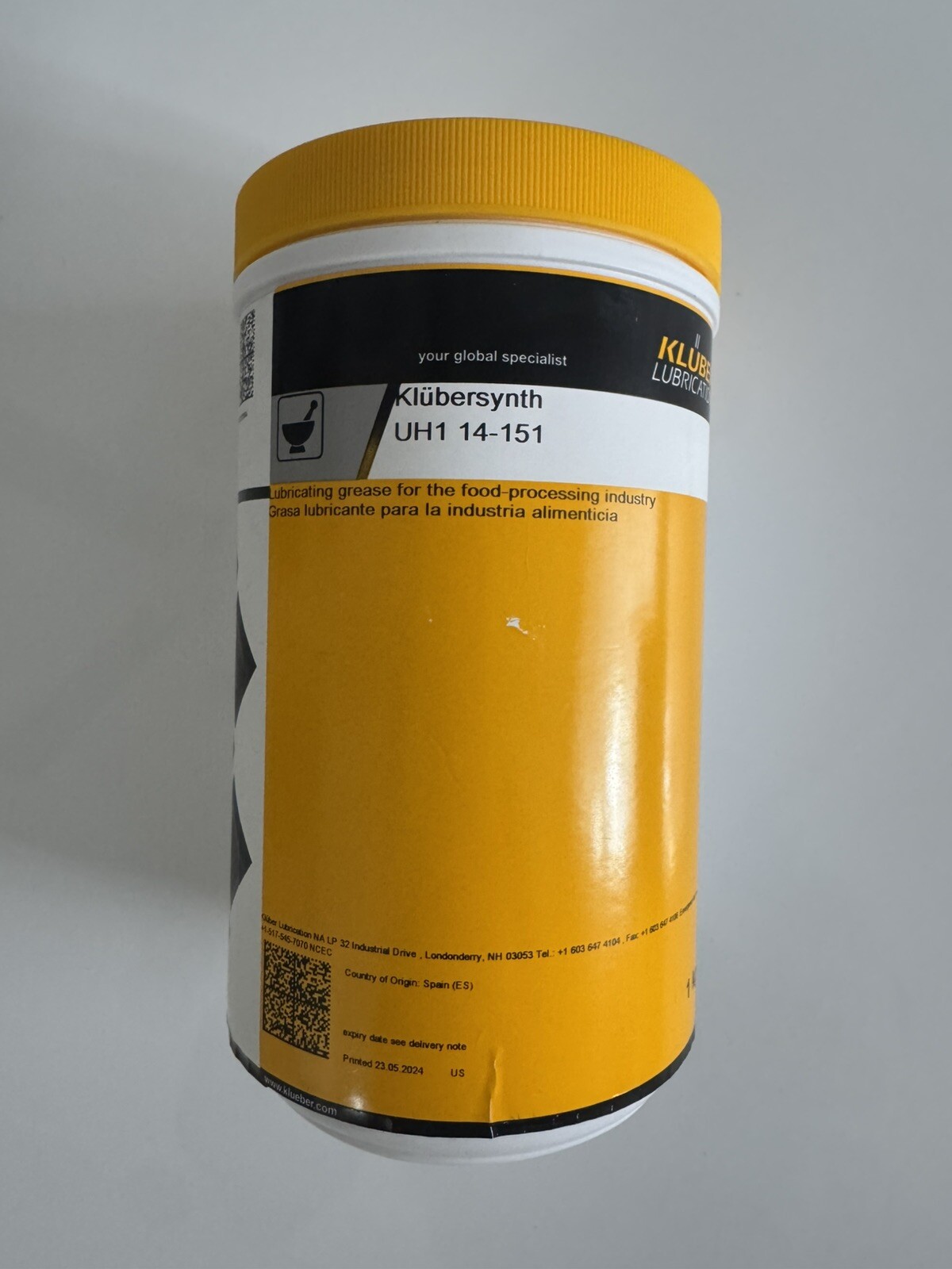 KLUBER Lubrication Klubersynth UH1 14-151  1Kg New