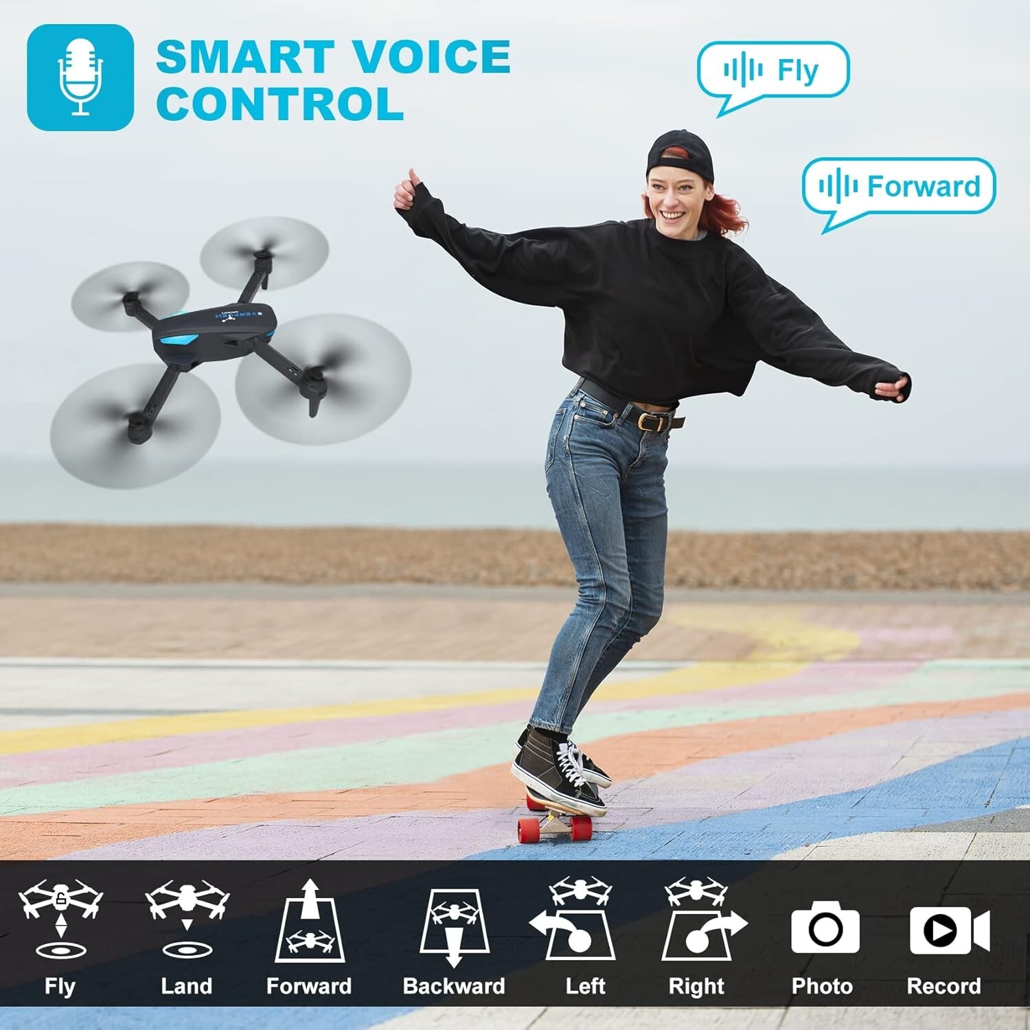 Foldable Quadcopter Drone with 1080P HD Camera - Ideal for Kids & Beginners