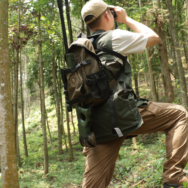 TOURBON Hiking Day Pack Hunting Backpack Rifle Stock Carry Molle Bag Gun Holder