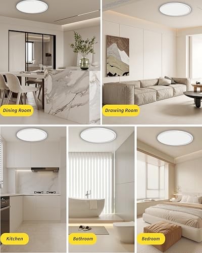 4Pack 16 Inch Led Flush Mount Ceiling Non-Dimmable-16IN-4PACK White