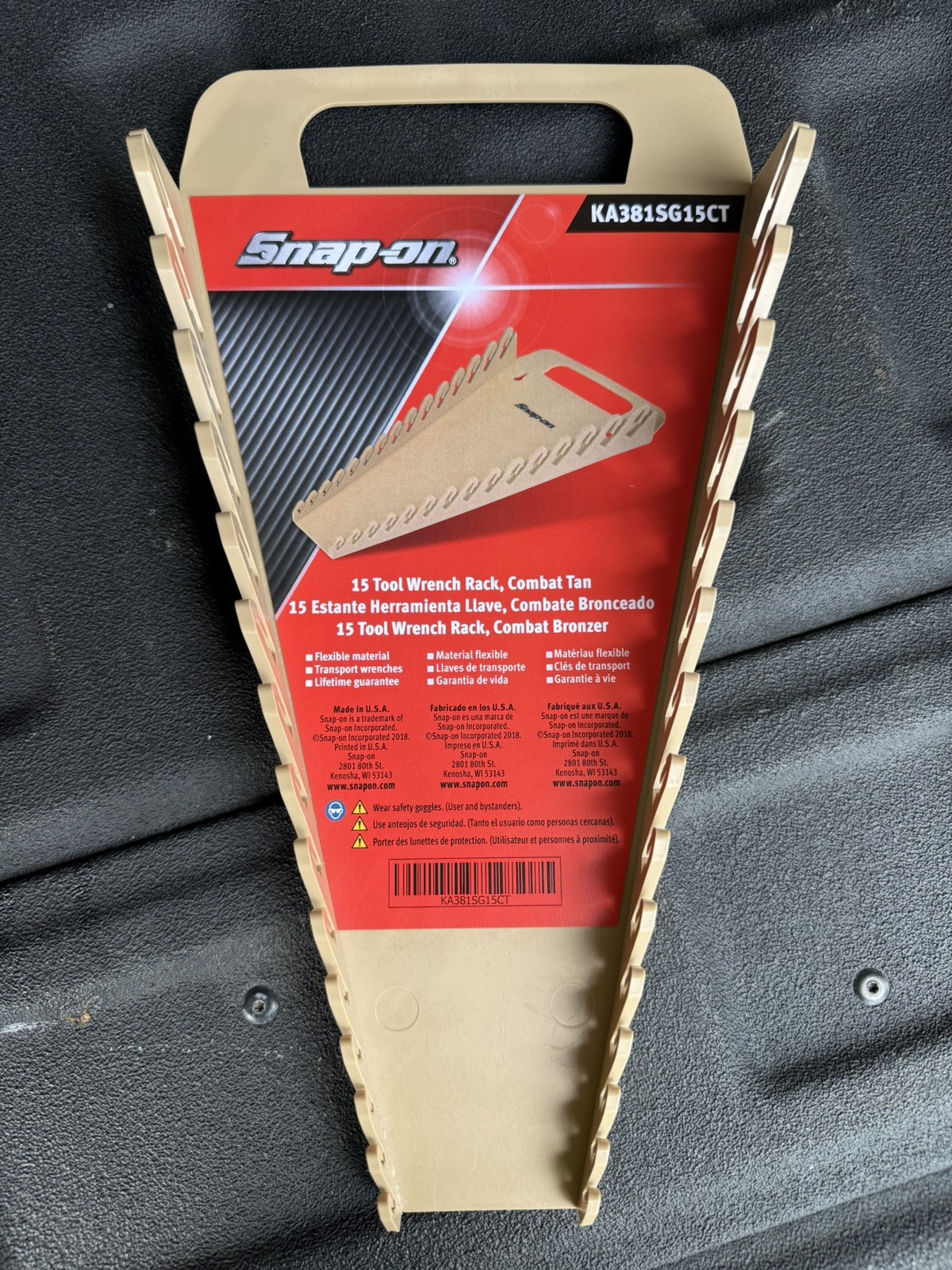 Discontinued Flexible Snap On Reverse Vinyl Combat Tan Wrench Rack 15 Position