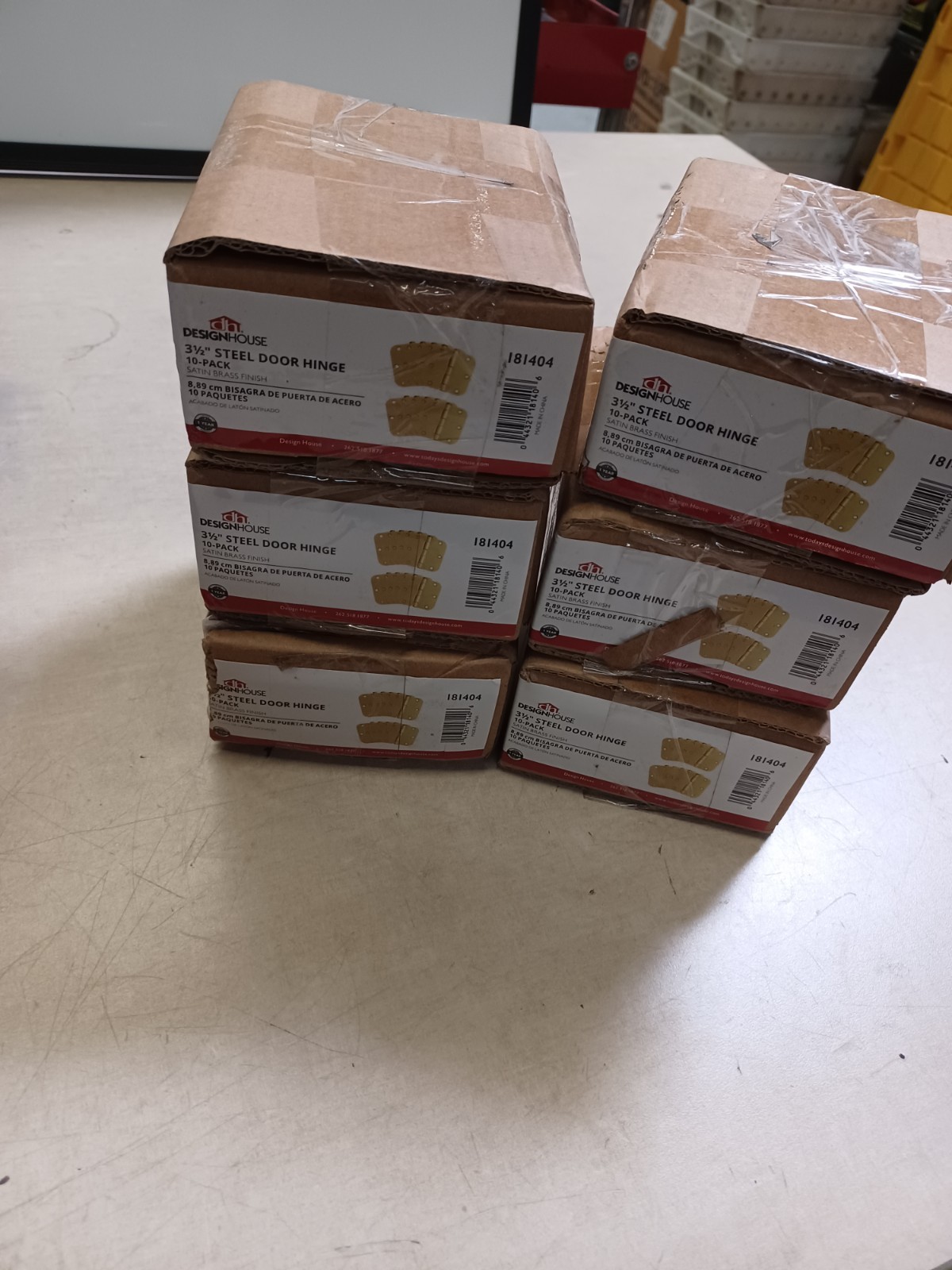 Lot Of 6 Design House 181404 10-Pack Steel Door Hinge 3.5" 3-1/2” Satin Brass