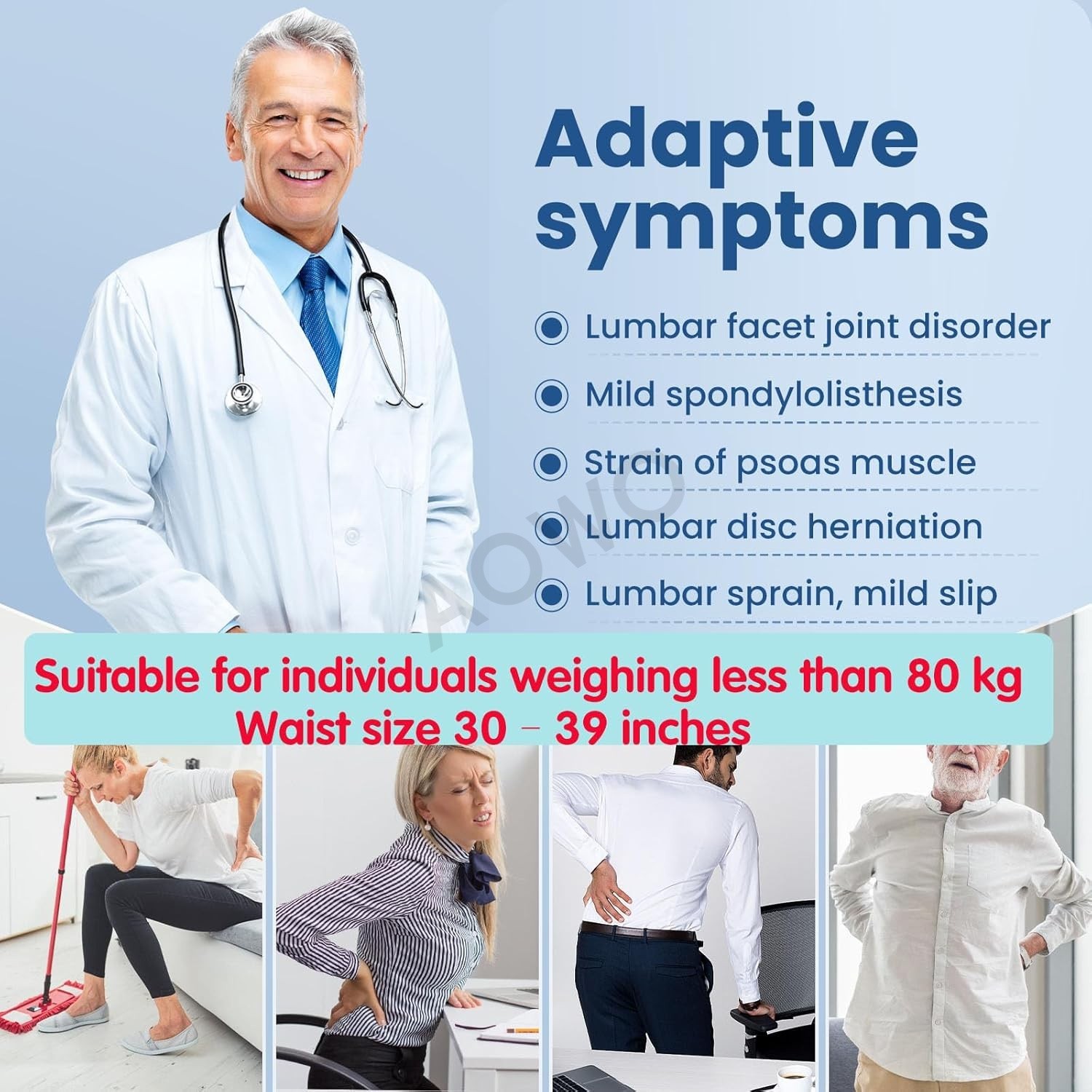 At-Home Lumbar Decompression Device for Daily Back Pain Relief Sciatica Care