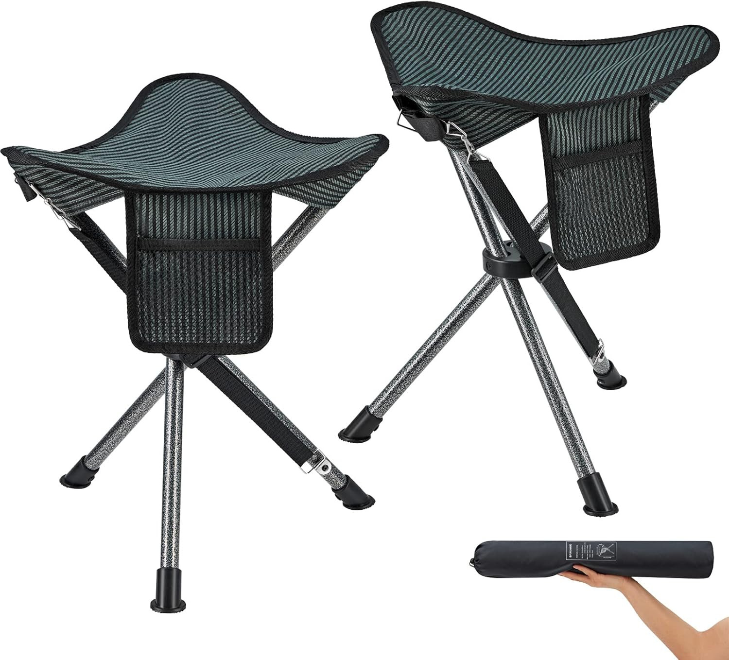 2 Pack Tripod Folding Chair Portable Camping Tripod Stool Backpacking Camp Stool