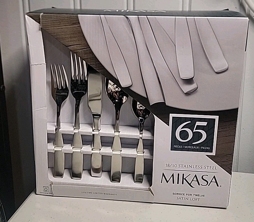 Mikasa Satin Loft 18/10 Stainless Steel 65pc. Flatware Set (Service for Twelve)
