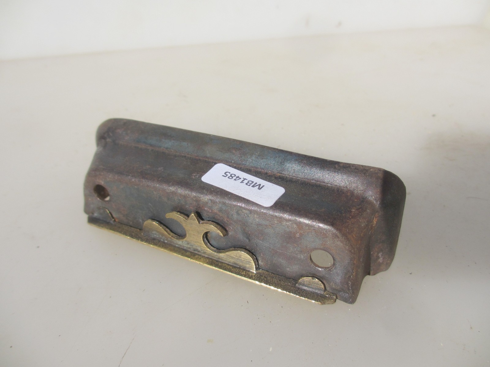 Victorian Iron & Brass Door Keep Catch Rim Lock Old Antique Georgian 4.5"L