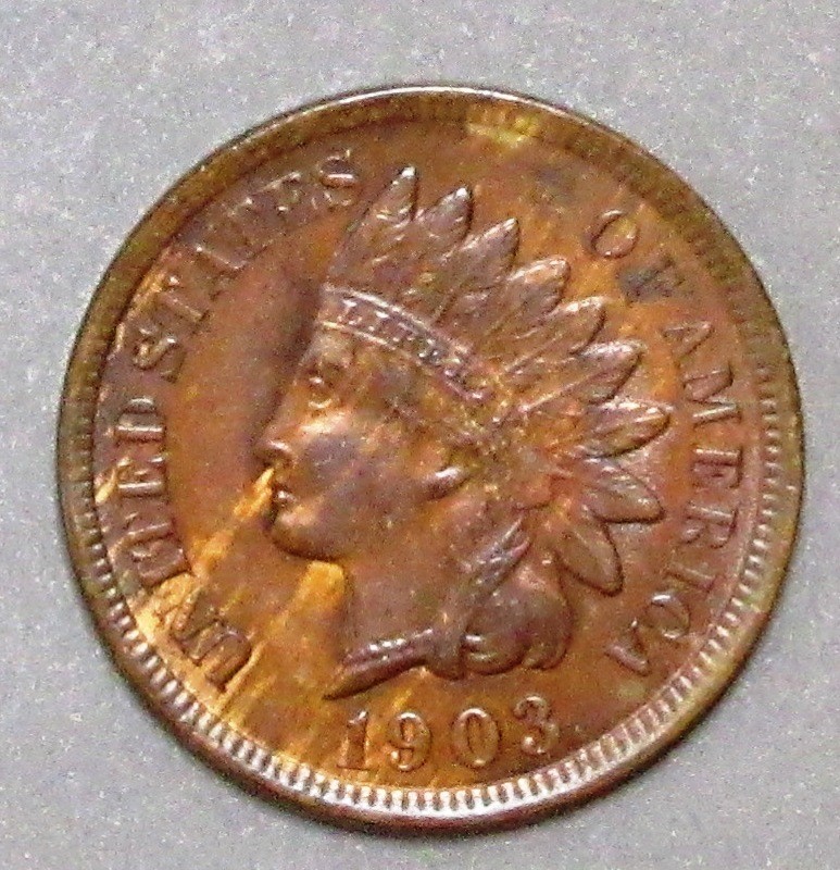 1903 Indian Head Cent Attractive Brown UNC.