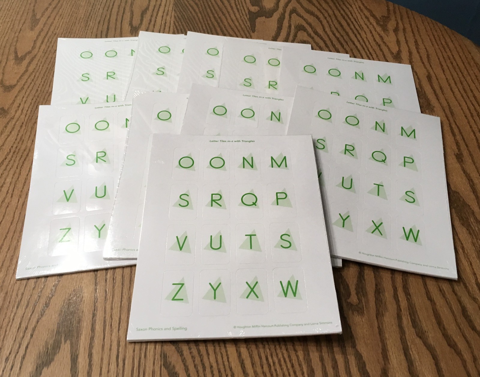 LOT OF 10 SAXON PHONICS & SPELLING LETTER SETS / ALPHABET TILES / 4 STYLES / NEW