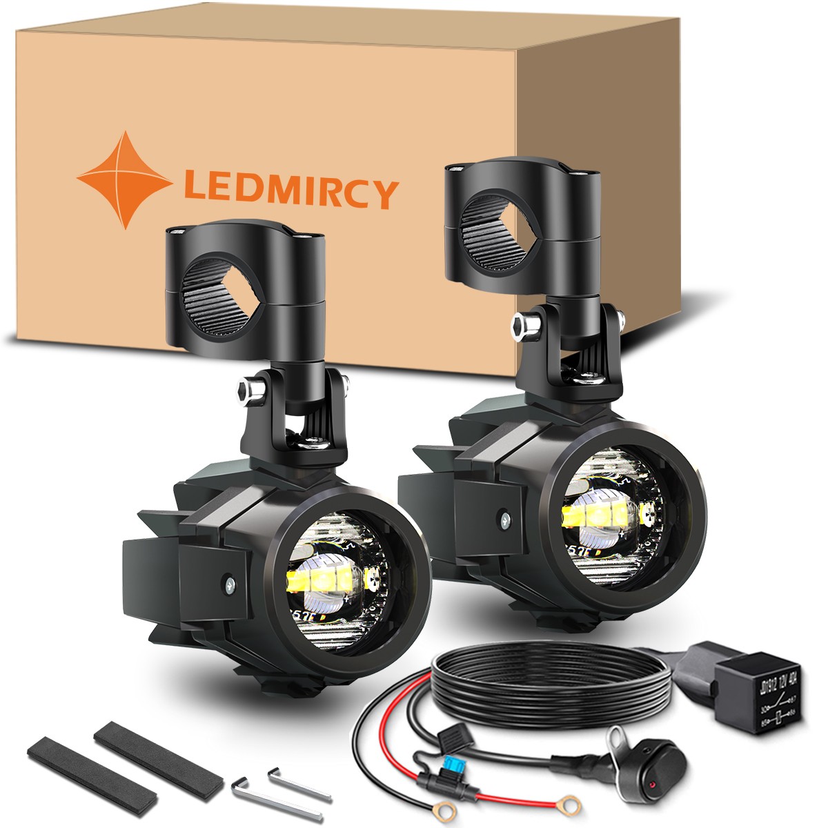 LED Auxiliary Motorcycle Fog Lights For BMW R1200GS F650GS F800GS K1600 750GS