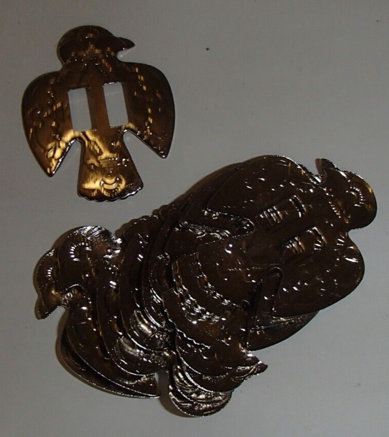 Set of 12 Silver Tone Metal Thunderbird Concho 1.625" x 1.25"