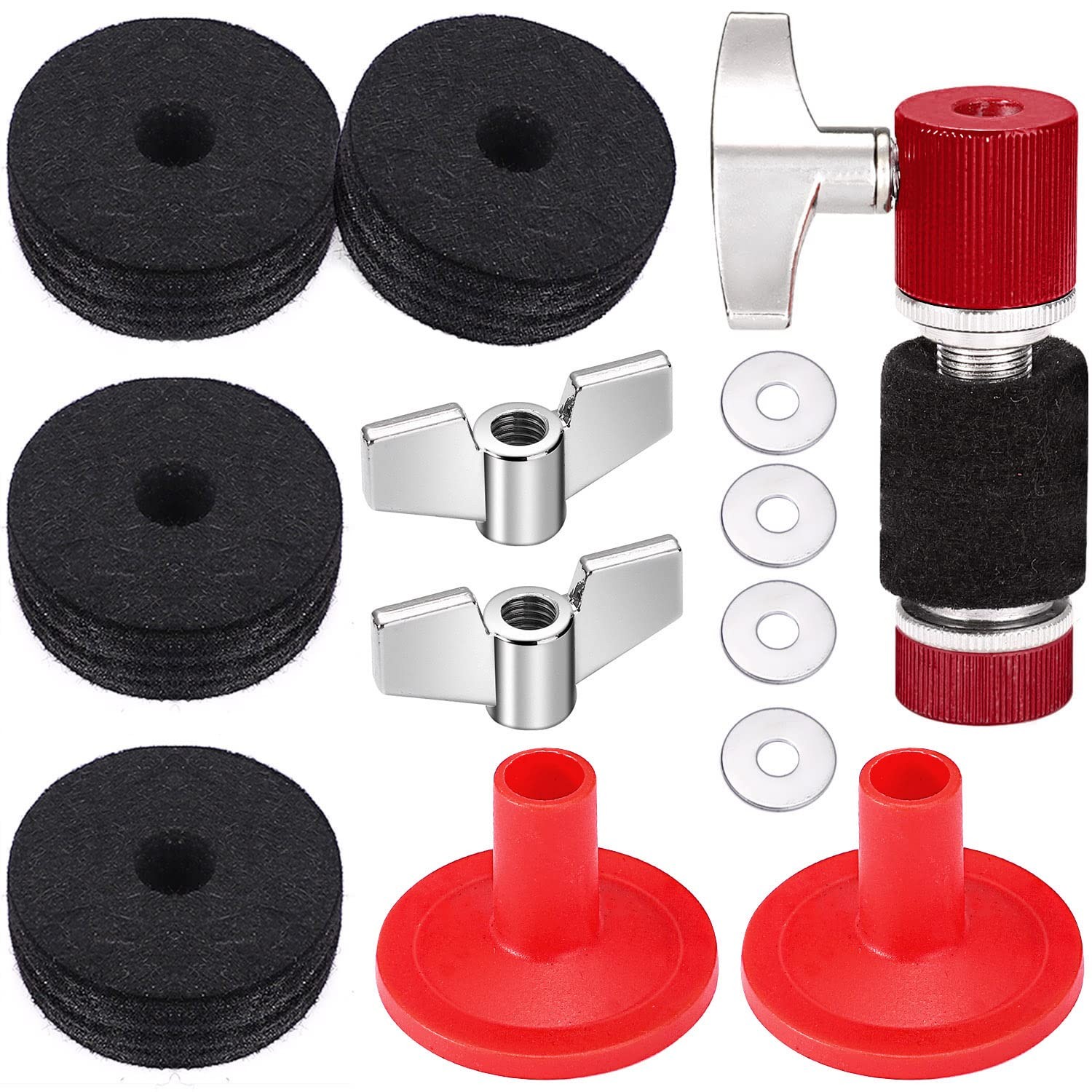 Cymbal Replacement Set: Hi-Hat Clutch, Felt Pads, Wing Nuts, Washers, Sleeves