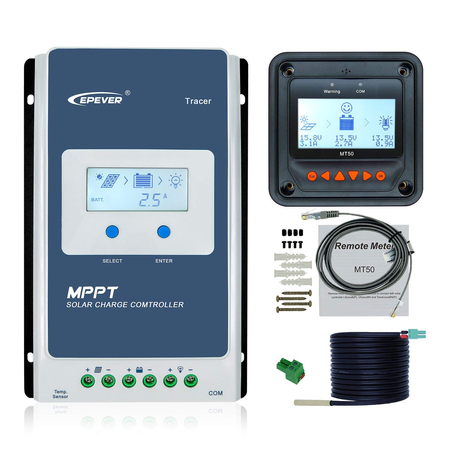 Epever Mppt Solar Charge Controller 30A 12V 24V Auto Meter Rts Solar Panel