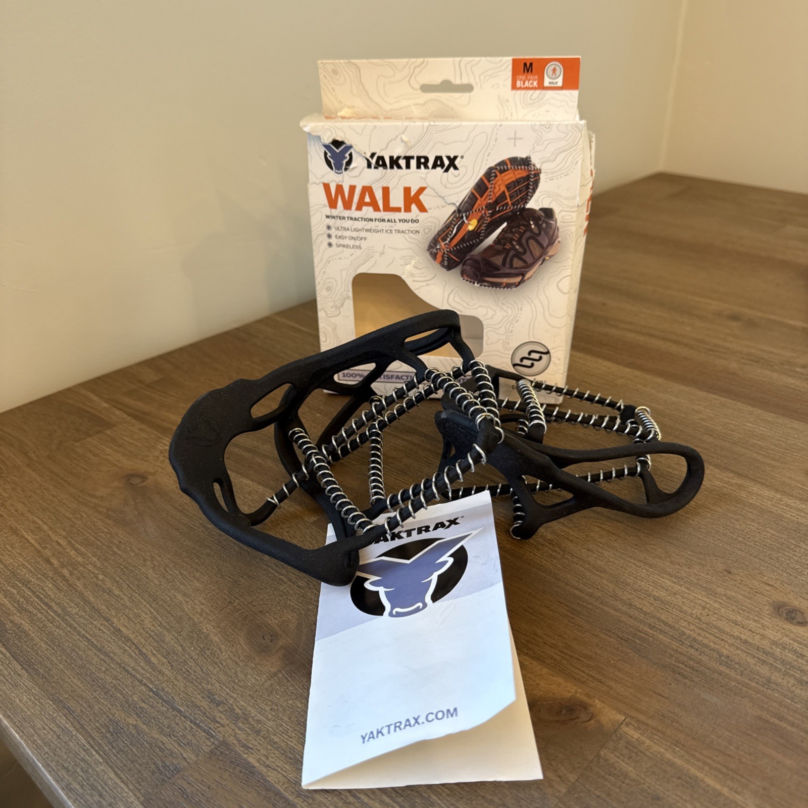 YakTrax Walk Winter Traction Spikeless Coil Cleats M Mens 9-11  Womens 10.5-12.5