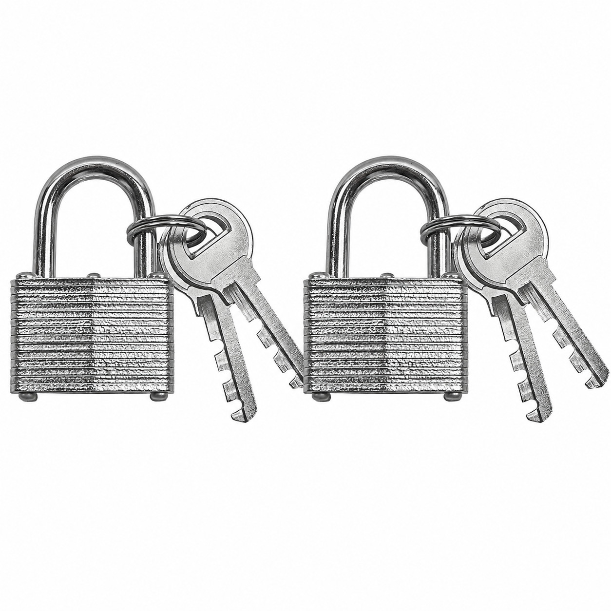 2 Pack 2 Inch Warded Laminated Padlocks Steel Locks With 4 Keys