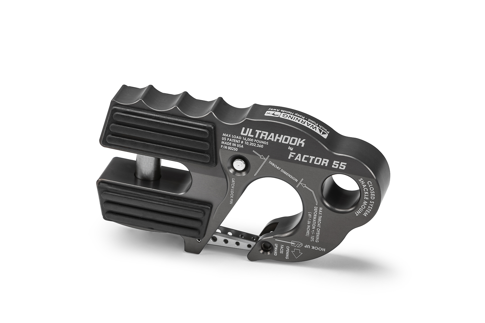 Factor 55 00250-06 ULTRAHOOK WINCH HOOK WITH SHACKLE Mount GRAY