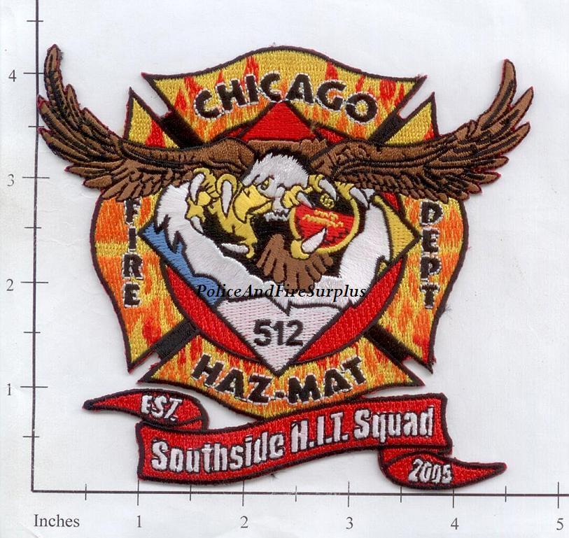 Illinois - Chicago Hazardous Incident Team 512 IL Fire Dept Patch  Haz Mat