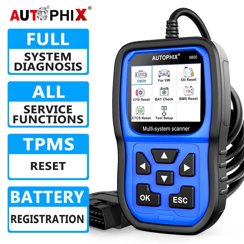 All System Diagnostic For VW/Audi OBD2 Scanner Battery Registration EPB TPMS ABS