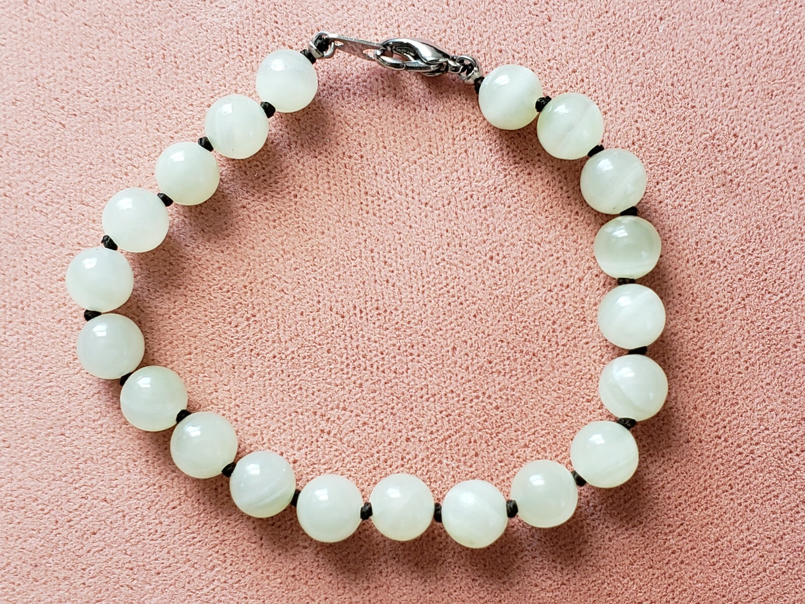 GENUINE * STONE * BRACELET 7.75" Long, 8mm STONES, Hand-Made in USA