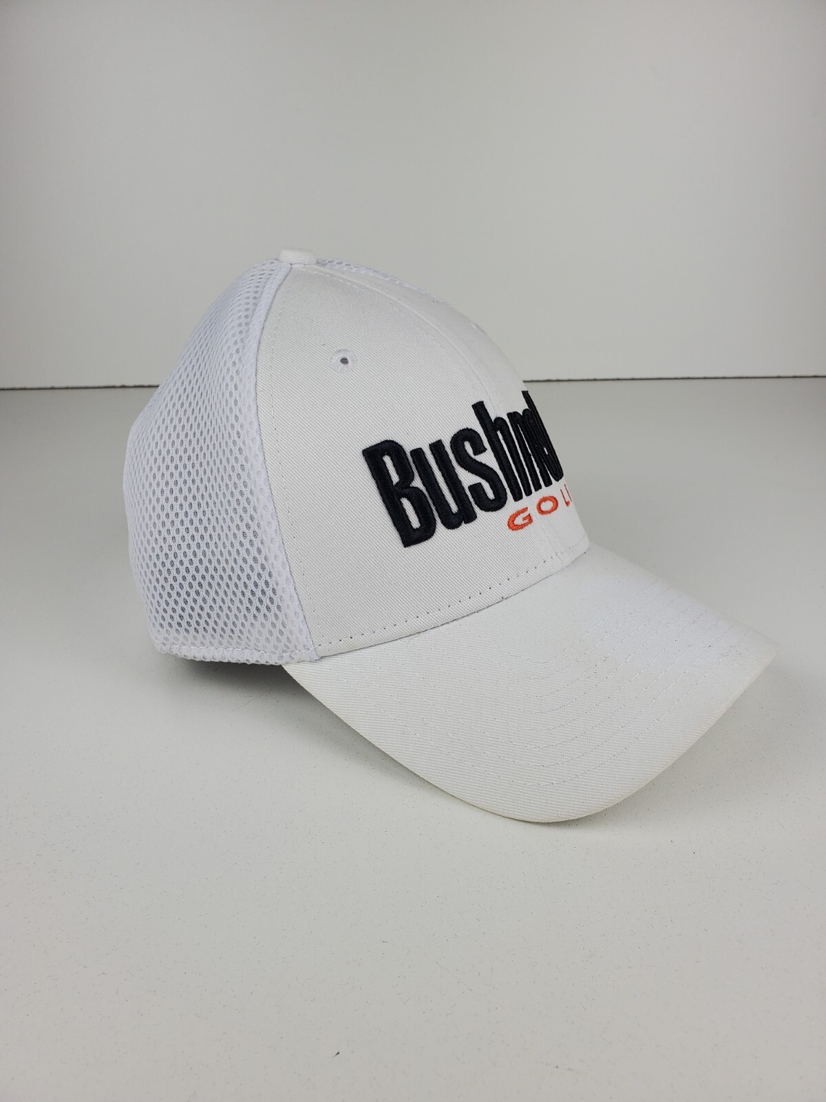 New Era BUSHNELL GOLF White Flex Fit 39Thirty Med-Large Cap Hat #1 Rangefinder