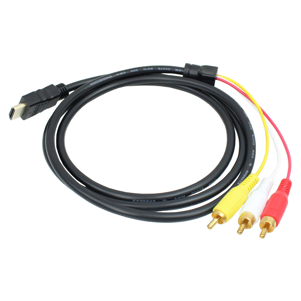 HDMI to RCA Cable,HDMI Male to 3RCA Video Audio AV Adapter f TV DVD 1080p–1.5m