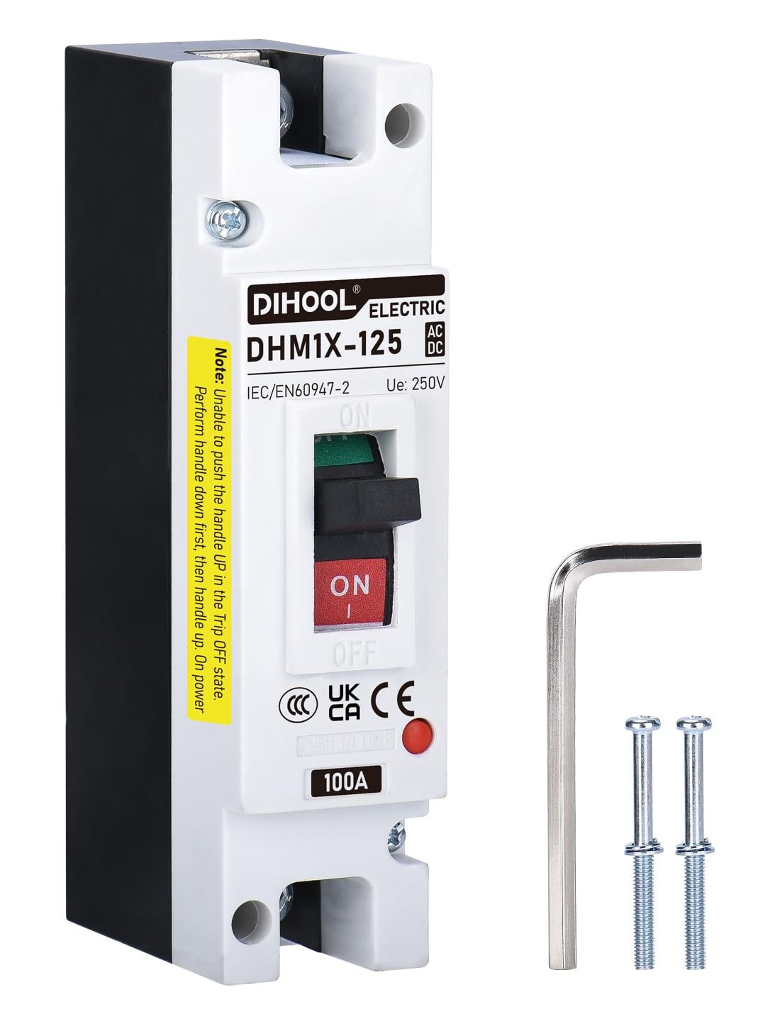 DIHOOL 100 Amp Battery DC Disconnect Switch, DC Breaker for Main Power Statio...