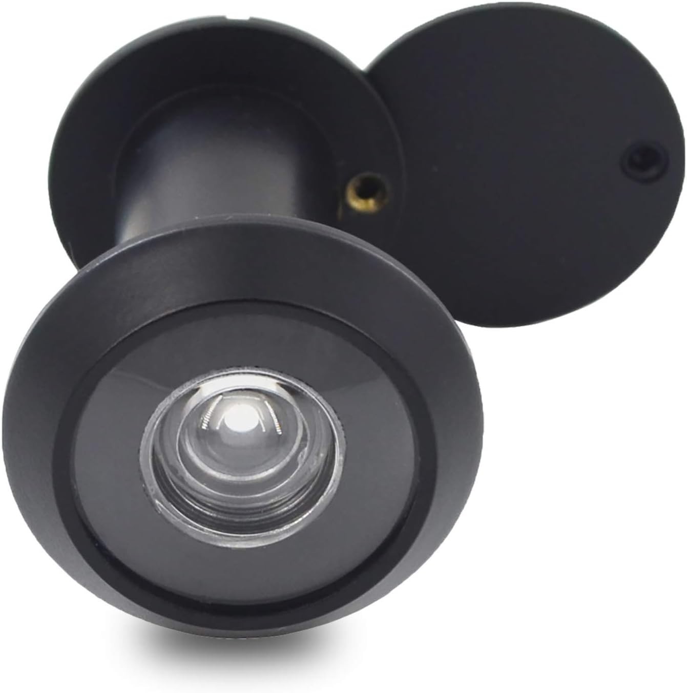 Secure Solid Brass Door Viewer with 220-Degree Lens for Enhanced Privacy - Black
