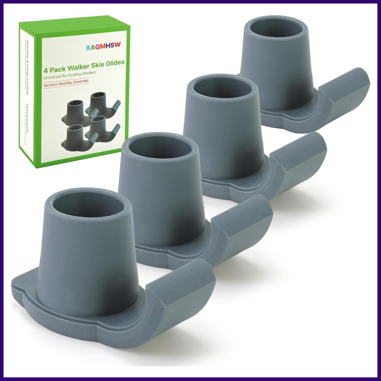 4 Pack Walker Skis Glides Universal Folding Walker Sliders for Seniors