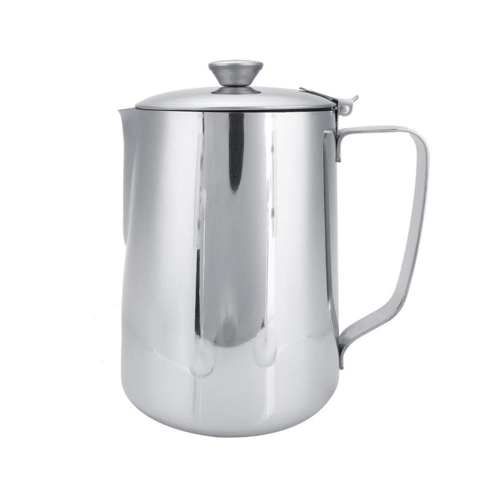 1000ml Stainless Steel Milk Frothing Pitcher Steaming Jug With Lid Latte
