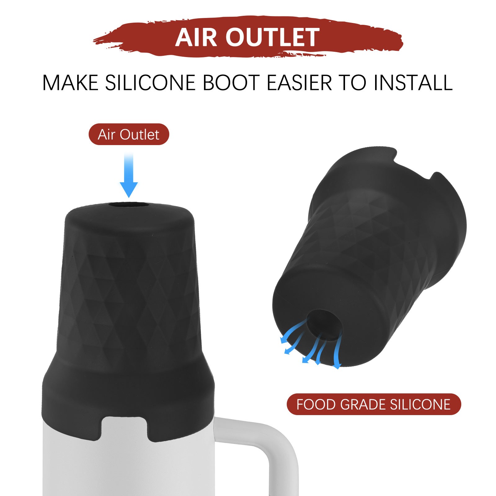 Silicone Water Bottle Boot [1PCS] - Bottom Bumper Protector [Black]
