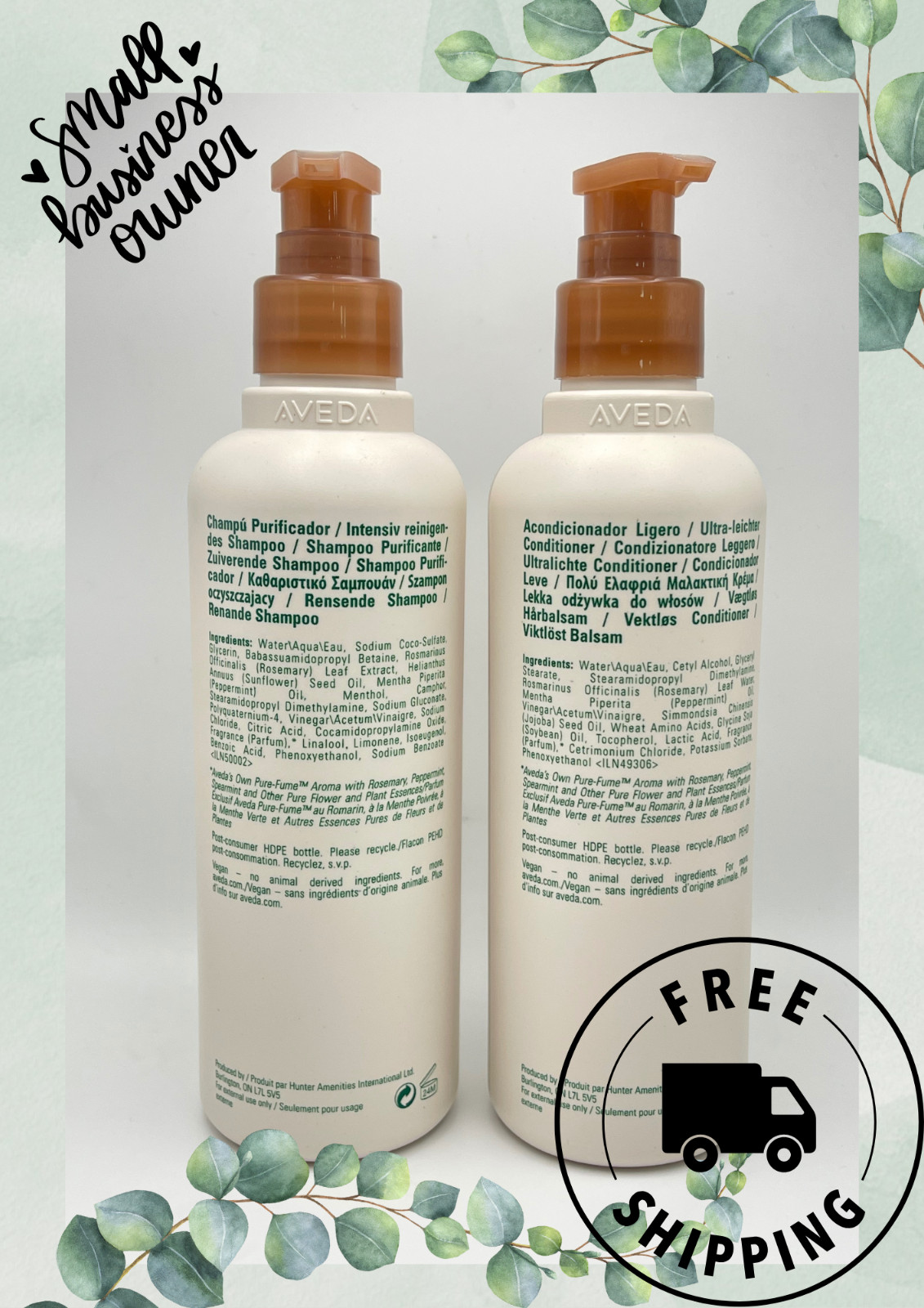 Aveda Rosemary Mint 2 Pack! Shampoo and Conditioner Set - 12.2 oz