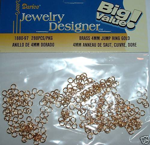 AL969 4mm 21 Gauge JUMP RINGS-GOLD Plated-288 PCS/PKG