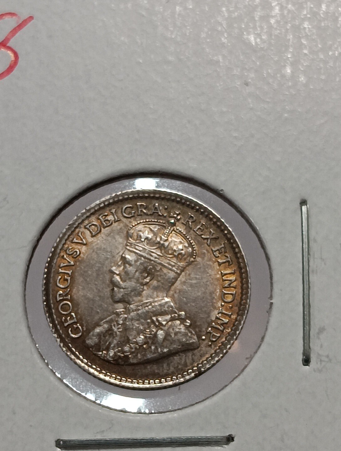 1918  CANADA  SILVER 5 CENTS  Stunning Eye Appeal  l J/468