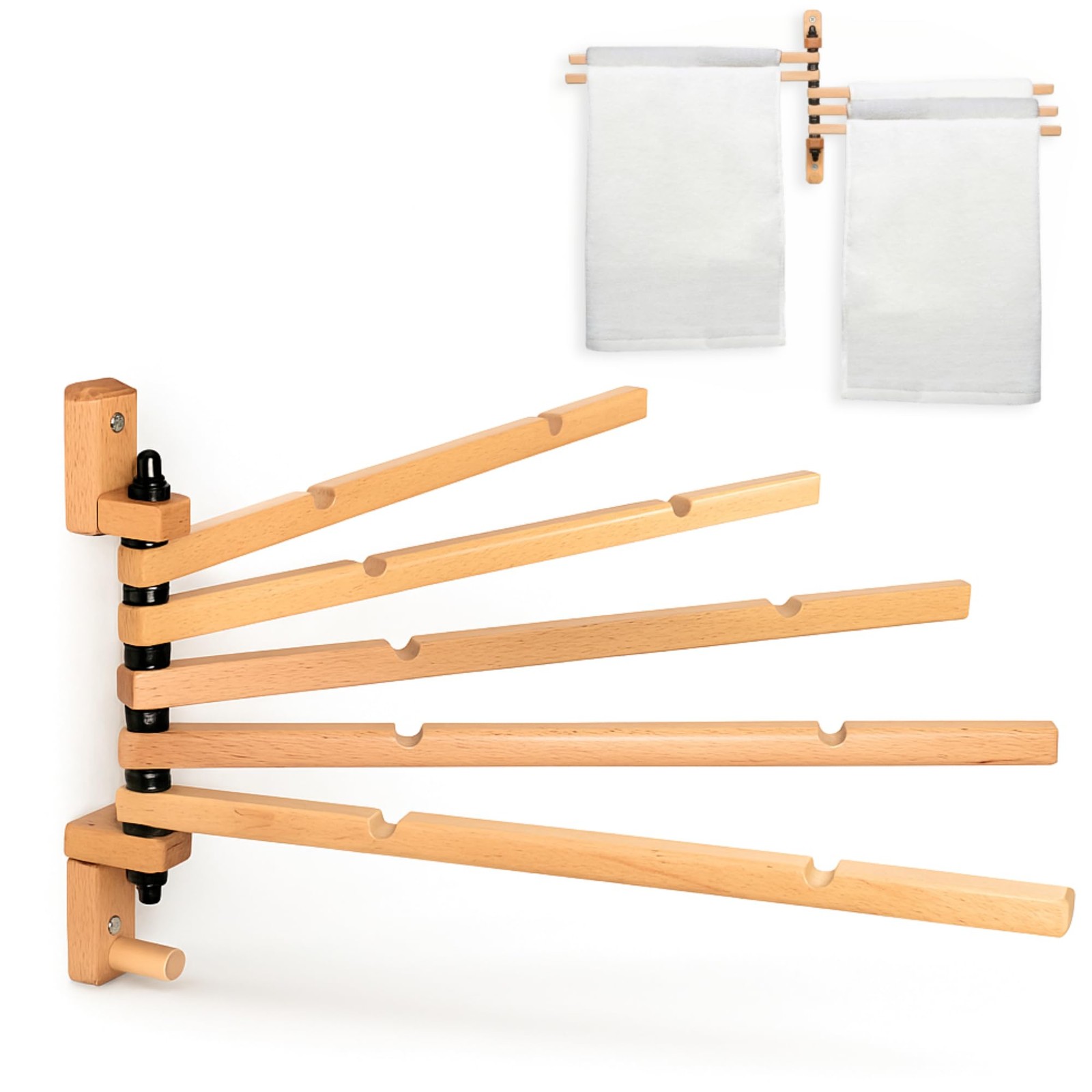 TERRA HOME Swivel Towel Rack - Clothes Drying Rack Wall Mounted - Crafted wit...