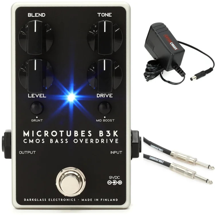 Darkglass Microtubes B3K V2 Bass Preamp Pedal with Power Supply and Cable