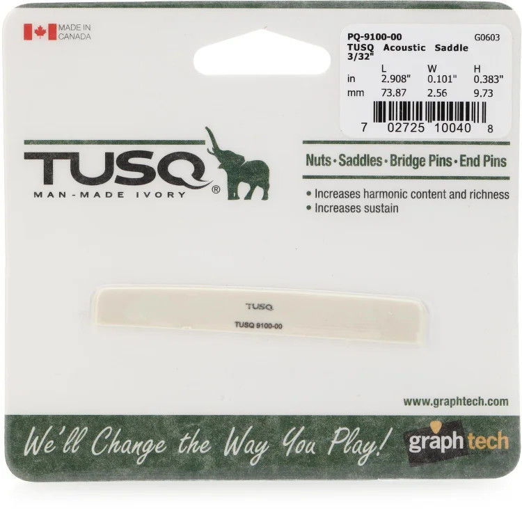 Graph Tech PQ-9100-00 TUSQ Martin-Style 3/32" Acoustic Guitar Saddle