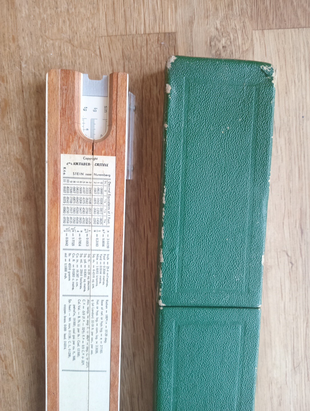Fab Vintage Faber Castell 1/98 Elektro Slide Rule In Case Made In Germany