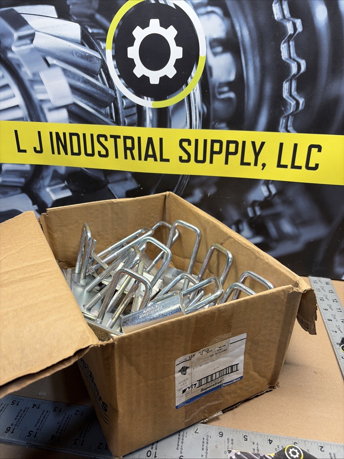 NEW [Qty-17] SuperStrut U-501/2 , U52EG U-Bolt 5” Electro-Galvanized Beam Clamps