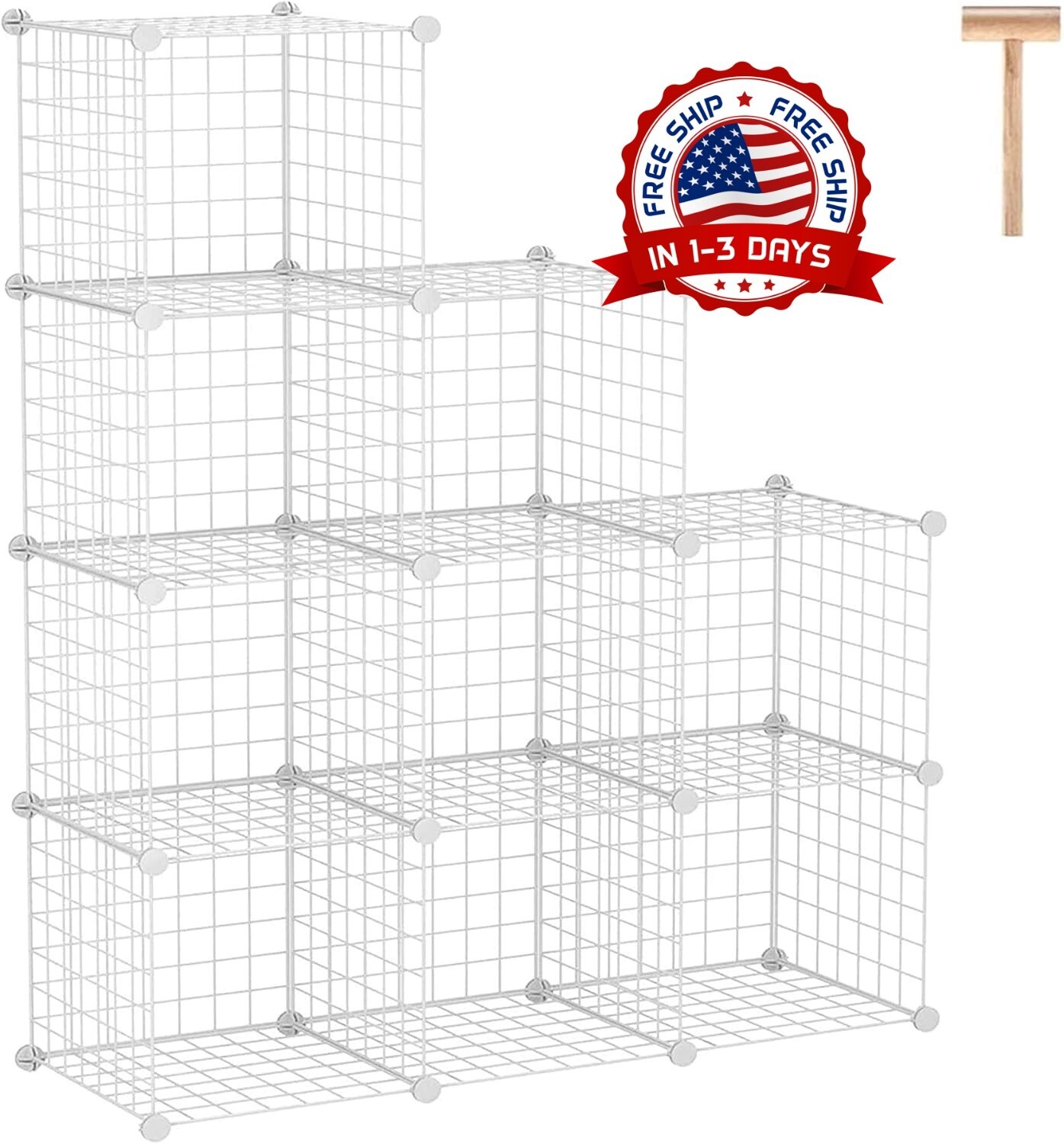 Organizador de 9 cubos de metal para el hogar, la sala de estar y la oficina NEW
