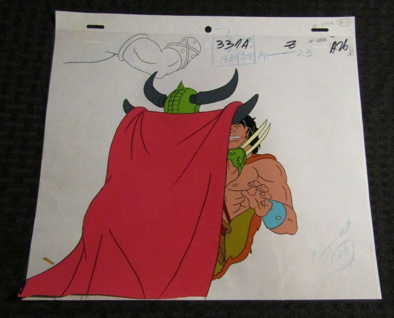 CONAN THE ADVENTURER Cartoon Animation 10.5x9" Cel 337A A26 Wrath-Amon vs Conan