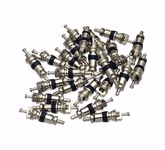 50 Qty A/C Universal Schrader Valve Core Fitting GM Ford Honda 134A Black Seal