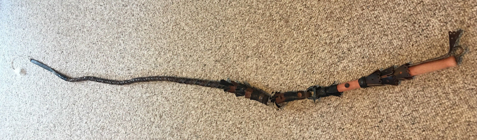 Braided Leather 8 Foot BULLWHIP Whip w/ Strap + Tassel End -  New!