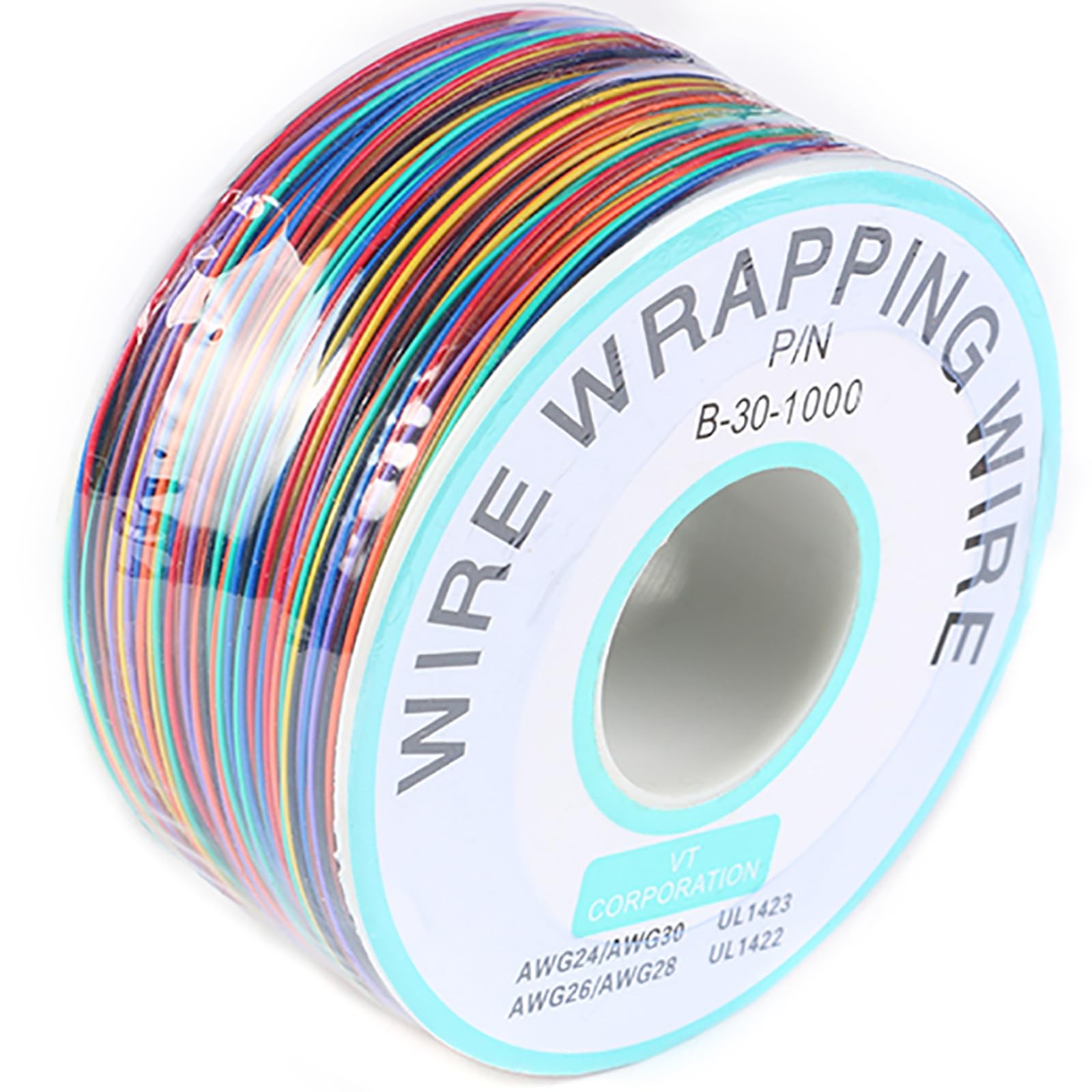 JESSINIE 8-Color Electronic Wire - 30 AWG Single Core, 250M Tinned Multicolor