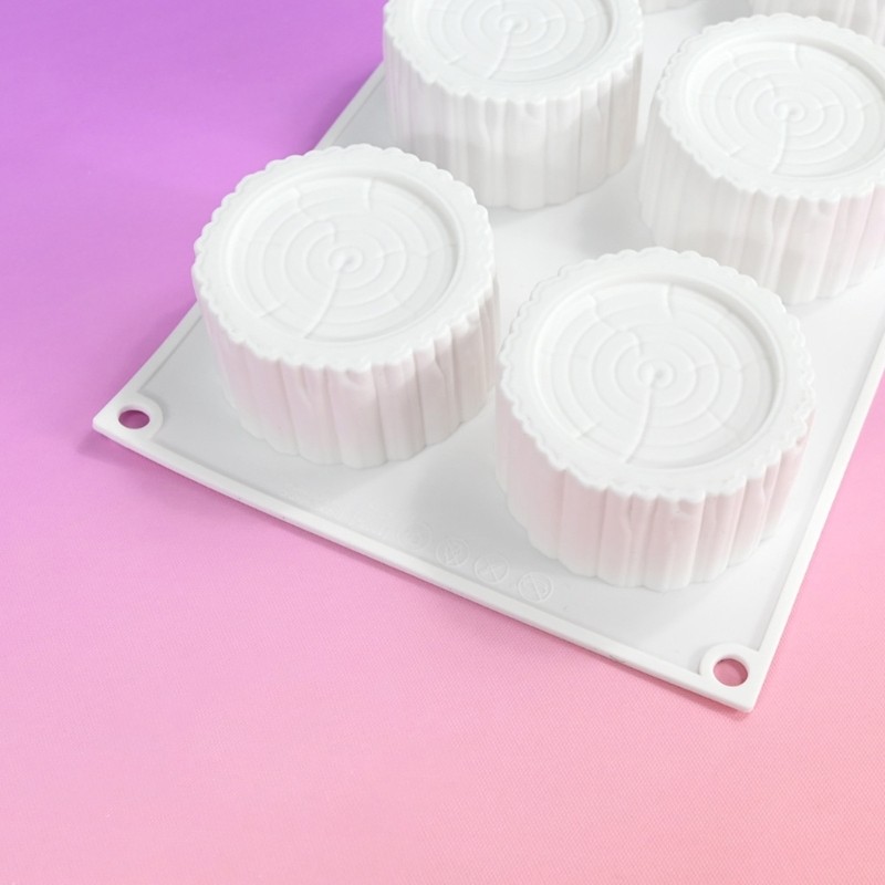 6 Cavity Tree Stump Silicone Mousse Cake Moulds Chocolate Baking Mould Kitchen